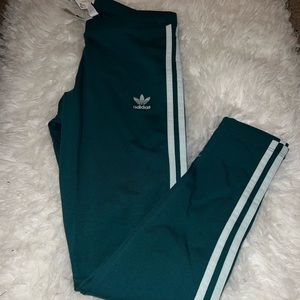 Women emerald green adidas leggings